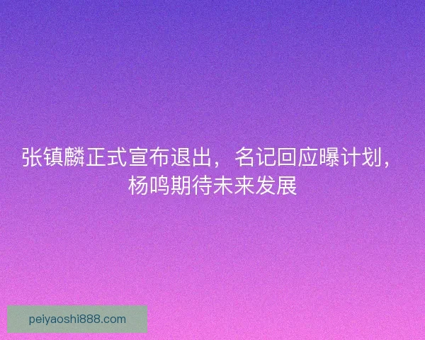 张镇麟正式宣布退出，名记回应曝计划，杨鸣期待未来发展